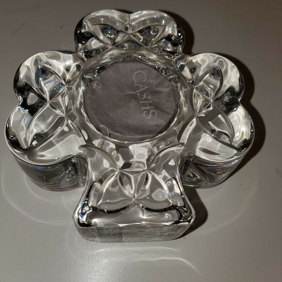 Cashs Crystal Celtic Votive Candle Large Handmade Ireland Irish Shamrock New - Picture 3 of 3